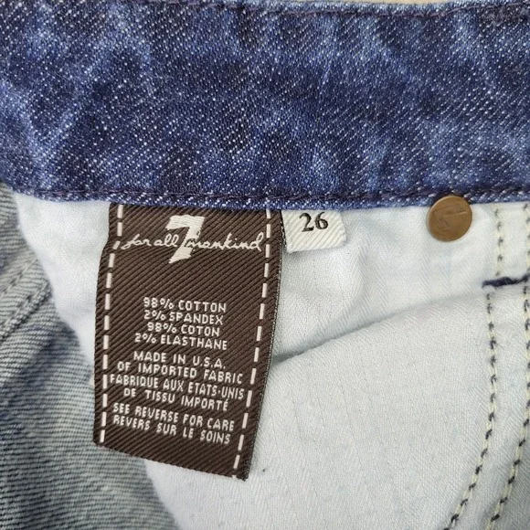 7 For All Mankind "A" Pocket Jeans Womens 26 Blue Dark Wash Bootcut Made in USA - Picture 4 of 12